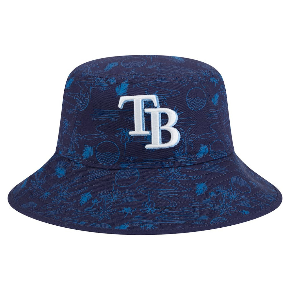 Tampa Bay Rays New Era 2025 Spring Training All Over Print Bucket Hat - Navy Hats