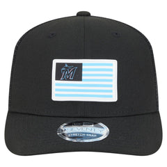 Miami Marlins New Era Flag 9SEVENTY Stretch-Snap Hat - Black Hats