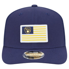 Milwaukee Brewers New Era Flag 9SEVENTY Stretch-Snap Hat - Navy Hats