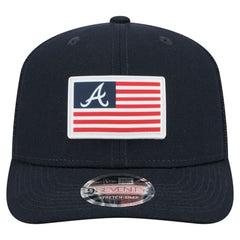Atlanta Braves New Era Flag 9SEVENTY Stretch-Snap Hat - Navy Hats