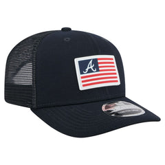 Atlanta Braves New Era Flag 9SEVENTY Stretch-Snap Hat - Navy Hats