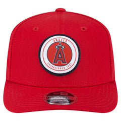 Los Angeles Angels New Era Circle Patch 9SEVENTY Stretch-Snap Hat - Red Hats