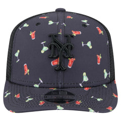 New York Mets New Era Adventure Drinks Pattern 9SEVENTY Stretch-Snap Hat - Black Hats