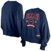 New Orleans Pelicans Women's Throwback Vintage Enzyme Wash Oversized Boxy Pullover Sweatshirt Navy - New Era