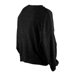 Brooklyn Nets Women's Throwback Vintage Enzyme Wash Oversized Boxy Pullover Sweatshirt Black - New Era