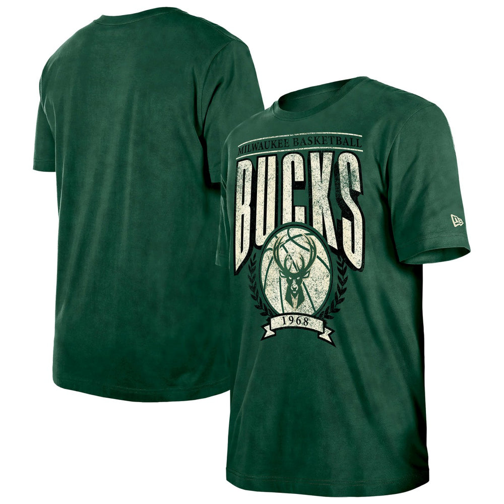 Milwaukee Bucks Throwback Vintage Boxy Mineral Wash T-Shirt Hunter Green - New Era outlet