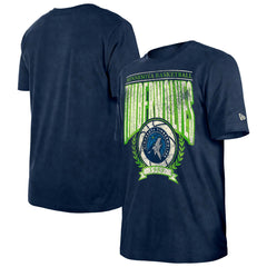 Minnesota Timberwolves Throwback Vintage Boxy Mineral Wash T-Shirt Navy - New Era