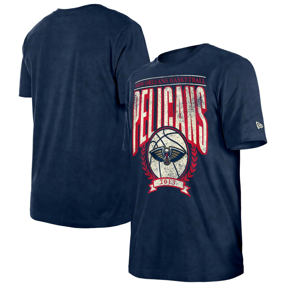 New Orleans Pelicans Throwback Vintage Boxy Mineral Wash T-Shirt Navy - New Era