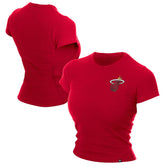 Miami Heat Women's Leisure Collection Baby Doll Cropped T-Shirt Dark Red - New Era outlet