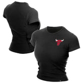 Chicago Bulls Women's Leisure Collection Baby Doll Cropped T-Shirt Black - New Era