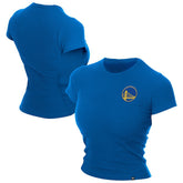 Golden State Warriors Women's Leisure Collection Baby Doll Cropped T-Shirt Blue - New Era