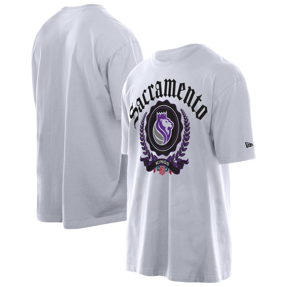 Sacramento Kings Throwback Prep Oversized T-Shirt White - New Era