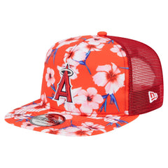 Los Angeles Angels New Era Adventure Pattern Golfer Trucker Snapback Hat - Red Hats