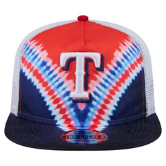 Texas Rangers New Era Tie-Dye Golfer Trucker Adjustable Hat Hats