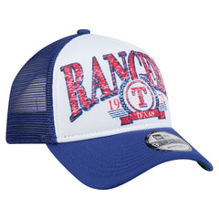 Texas Rangers New Era Trucker A-Frame 9FORTY Adjustable Hat - White/Royal Hats