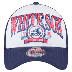 Chicago White Sox New Era Distressed 9FORTY A-Frame Adjustable Trucker Hat - White Hats