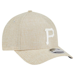 Pittsburgh Pirates New Era Cotton Weave M-Crown A-Frame 9FORTY Adjustable Hat - Beige Hats