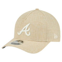 Atlanta Braves New Era Cotton Weave M-Crown A-Frame 9FORTY Adjustable Hat - Beige Hats