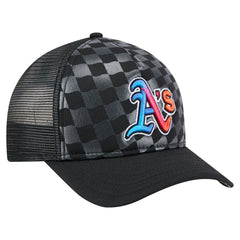 Athletics New Era Gradient 9FORTY A-Frame M-Crown Trucker Adjustable Hat - Black Hats