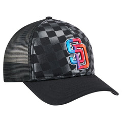 San Diego Padres New Era Gradient 9FORTY A-Frame M-Crown Trucker Adjustable Hat - Black Hats