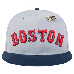 Boston Red Sox New Era Satin 59FIFTY Fitted Hat - Gray/Navy Hats