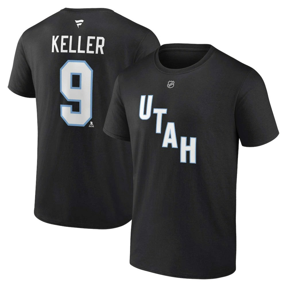 Clayton Keller Utah Mammoth Fanatics Authentic Stack Name & Number T-Shirt - Black | US 201926616