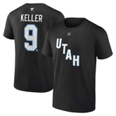 Clayton Keller Utah Mammoth Fanatics Authentic Stack Name & Number T-Shirt - Black | US 201926616