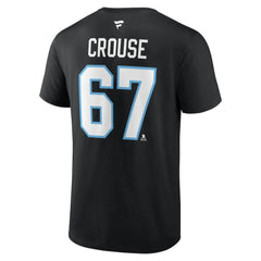 Lawson Crouse Utah Mammoth Fanatics Authentic Stack Name & Number T-Shirt - Black | US 201926617