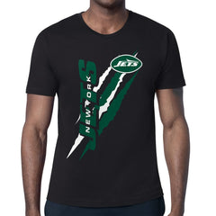 New York Jets Starter Color Scratch T-Shirt - Black T-shirts