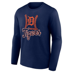 Detroit Tigers Fastball Long Sleeve T-Shirt - Navy T-shirts