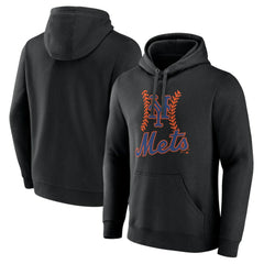 New York Mets Fastball Pullover Hoodie - Black Hoodies