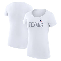 Houston Texans G-III 4Her by Carl Banks Women's Super-Slim Fit Lightweight Dot Print T-Shirt - White T-shirts