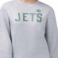 New York Jets G-III 4Her by Carl Banks Women's Dot Print Fleece Pullover Sweatshirt - Heather Gray Pullover