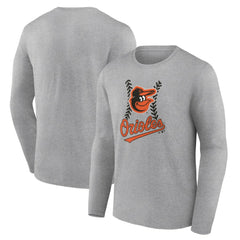 Baltimore Orioles Fastball Long Sleeve T-Shirt - Gray T-shirts