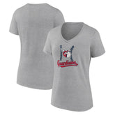 Cleveland Guardians Women's Fastball V-Neck T-Shirt - Gray T-shirts
