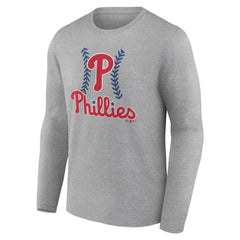 Philadelphia Phillies Fastball Long Sleeve T-Shirt - Gray T-shirts