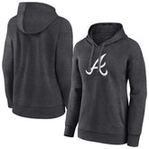 Atlanta Braves Women's Monochrome Pullover Hoodie - Charcoal Hoodies
