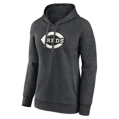 Cincinnati Reds Women's Monochrome Pullover Hoodie - Charcoal Hoodies