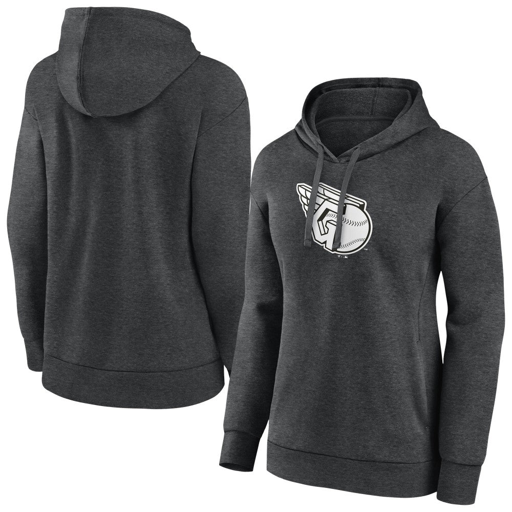Cleveland Guardians Women's Monochrome Pullover Hoodie - Charcoal Hoodies