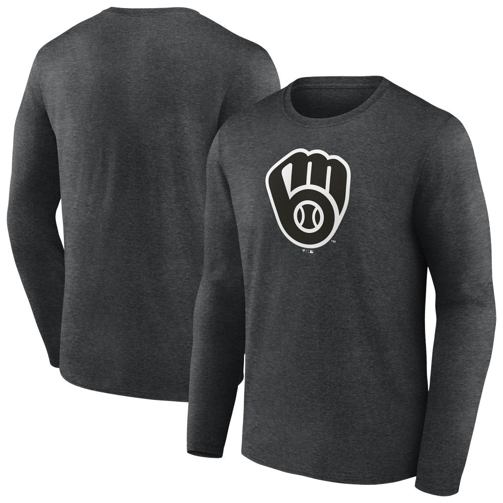 Milwaukee Brewers Monochrome Long Sleeve T-Shirt - Charcoal T-shirts