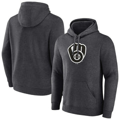 Milwaukee Brewers Monochrome Pullover Hoodie - Charcoal Hoodies