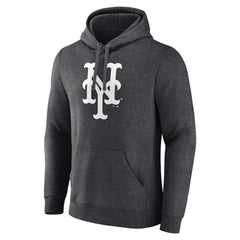 New York Mets Monochrome Pullover Hoodie - Charcoal Hoodies