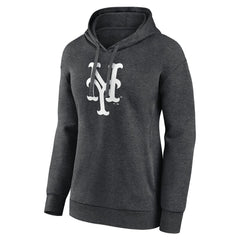 New York Mets Women's Monochrome Pullover Hoodie - Charcoal Hoodies