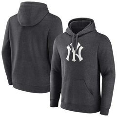 New York Yankees Monochrome Pullover Hoodie - Charcoal Hoodies