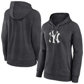 New York Yankees Women's Monochrome Pullover Hoodie - Charcoal Hoodies