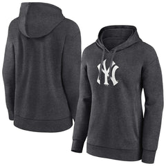 New York Yankees Women's Monochrome Pullover Hoodie - Charcoal Hoodies