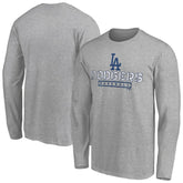 Los Angeles Dodgers Evanston Stencil Long Sleeve T-Shirt - Gray T-shirts