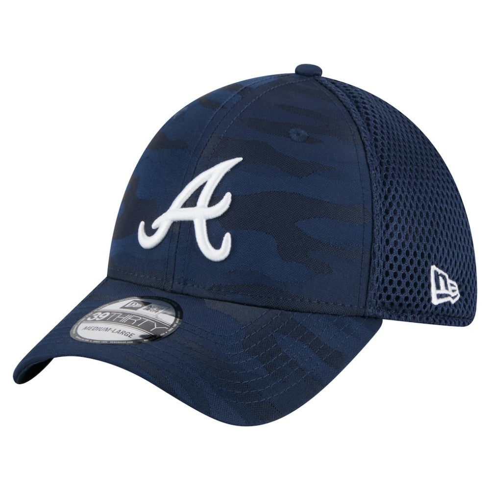 Atlanta Braves New Era Subtle Camo 39THIRTY Flex Hat - Navy Hats