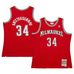 Giannis Antetokounmpo Milwaukee Bucks 2014/15 Hardwood Classics Swingman Jersey Red - Mitchell & Ness