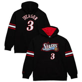 Allen Iverson Philadelphia 76ers Name & Number Pullover Hoodie Black - Mitchell & Ness